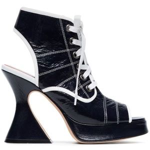 Sies Marjan Lace Up Peep Toe Platform Heels 36.